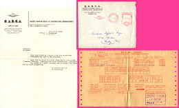 Société Anonyme Belge Constructions Aéronautiques - Enveloppe + Fiche De Paie + Lettre -1965 - HAREN - Transport