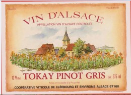 Etiquette VIN - ALSACE TOKAY Pinot Gris - Illustrée Par : Robert KOVAN - Riesling