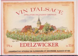 Etiquette VIN - ALSACE  EDELZWICKER - Illustrée Par : Robert KOVAN - Riesling