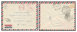 EGYPT CAIRO TO BAGHDAD IRAQ 1968 CENSORED COVER / LETTER MACHINE CANCELLATION - METER FRANKING 65 MILLS - Storia Postale