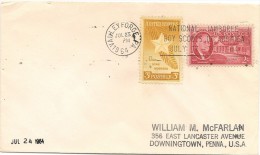 US - 3 - 1964  NATIONAL JAMBOREE BOY SCOUTS OF AMERICA Mechanical Cancel - JULY 17 1964 - COVER From VALLEY FORGE - Lettres & Documents