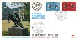ANTILLES NEERLANDAISES. N°396-7 De 1969 Sur Enveloppe 1er Jour (FDC). OIT. - ILO