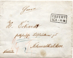 ALLEMAGNE LETTRE DE ERFURT 1850 - Precursores