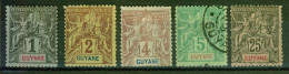 Allégories - GUYANE - Colonies Françaises - N° 30-31-32-33-37 - 1892 - Gebraucht