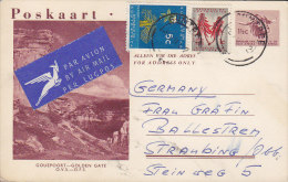 South Africa Uprated Postal Stationery Ganzsache Airmail Lugpos Label GUMTREE 1962 Gouepoort - Golden Gate Cachet 2 Scan - Lettres & Documents