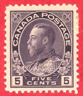 Canada #  112- 5 Cents  - Mint - Dated  1911-25- George V Admiral Issue /  George V Émission Des Admiraux - Ungebraucht