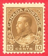 Canada #  118- 10 Cents  - Mint N/H - Dated  1911-25- George V Admiral Issue /  George V Émission Des Admiraux - Ungebraucht