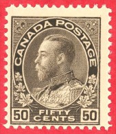 Canada #  120 - 50 Cents  - Mint N/H - Dated  1911-25- George V Admiral Issue /  George V Émission Des Admiraux - Ungebraucht