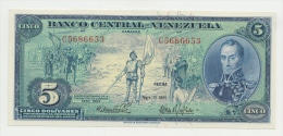 Venezuela 5 Bolivares 1966 AUNC Pick 49 - Venezuela