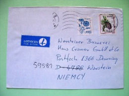 Poland 1993 Cover To Germany - Pine Cone - Flowers - Briefe U. Dokumente