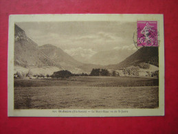 CPA OU CPSM  74 SAINT JEOIRE   LE MONT BLANC VU DE ST JEOIRE  VOYAGEE 1933 TIMBRE  CACHET ST JEOIRE - Saint-Jeoire