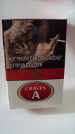 Vietnam Viet Nam CRAVEN A Opened Empty Hard Pack Of Tobacco Cigarette - Estuches Para Cigarrillos (vacios)