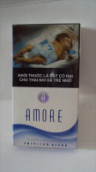 Vietnam Viet Nam AMORE Opened Empty Hard Pack Of Tobacco Cigarette - Estuches Para Cigarrillos (vacios)