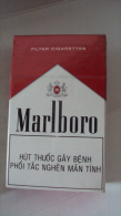 Vietnam Viet Nam MARLBORO Opened Empty Hard Pack Of Tobacco Cigarette - Estuches Para Cigarrillos (vacios)