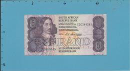 South Africa - 5 RAND - ( 1990 - 94 ) - Pick 119.e - Sign. 7 - Watermark: Jan Van Riebeek - 2 Scans - Suráfrica