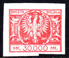 POLAND 1924 30,000 Proof Fi 174nz Mint No Gum - Unused Stamps