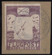 Nr.1A - Flugmarke Bork Brück 1912 Auf Briefstück - Attest Brettl - Airmail & Zeppelin