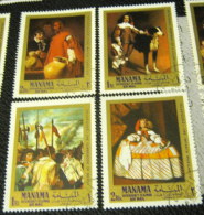 Manama 1968 Paintings Of Velazquez Full Set - Used - Manama