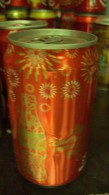 Cambodia Cambodge Coca Cola Empty Can New Year Design - Opened At Bottom - Blikken