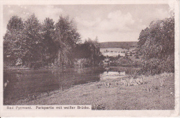 AK Bad Pyrmont - Parkpartie Mit Weißer Brücke - Feldpost - 1915 (8423) - Bad Pyrmont