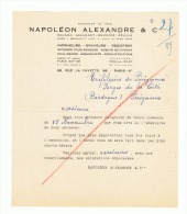 Lettre à Entête - Imprimerie Napoléon Alexandre & Cie - PARIS (f16) - Printing & Stationeries