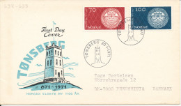 Norway FDC 20-1-1971 TONSBERG 1000 Years Anniversary Complete With Cachet Sent To Denmark - FDC