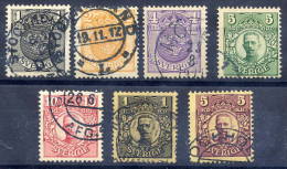 SWEDEN 1910-14 Definitive With Crown Watermark Used.  Michel 57-63 - Oblitérés