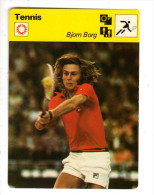 Fiche Illustree Documentée TENNIS BJORN BORG EDITIONS RENCONTRES 1977 TENNIS MAN ROLAND GARROS - Sports