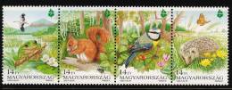 HUNGARY - 1995. Strip-European Nature Connservation Year/Frog,Flower,Bird,Hedgehog  MNH!!! Mi:4343-4346 - Nuevos