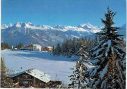 Suisse -   Crans Montana Vue Sur Le Weisshorn Et L'hotel Du Lac + Lac Grenon - Crans-Montana