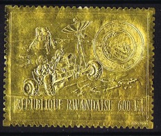 1969  Apollo VIII  Alunissage Espace MiNr 473A  ** Timbre Or  - MNH  Gold Stamp - Space - Ungebraucht