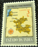 Portuguese India 1957 Map Of District Damao 3r - Mint - Ongebruikt