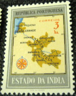 Portuguese India 1957 Map Of District Damao 3r - Mint - Nuevos