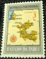 Portuguese India 1957 Map Of District Damao 3r - Mint - Nuovi