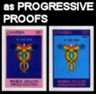ZAMBIA 1981 WHO Medicine PROGRESSIVE PROOFS:2x5 Pcs    [épreuve Prueba Druckprobe] - OMS