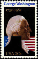 1982 USA George Washington Stamp Sc#1952 Famous Flag - George Washington