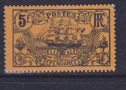 NOUVELLE CALEDONIE N° 104 5F NOIR S ORANGE VOILIER NEUF SANS GOMME - Unused Stamps