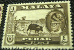 Perak 1957 Sultan Yussuf Izzudin Shah Ricefield 4c - Used - Perak