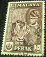 Perak 1957 Sultan Yussuf Izzudin Shah Tiger 10c - Used - Perak