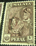 Perak 1957 Sultan Yussuf Izzudin Shah Tiger 10c - Used - Perak