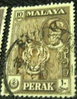 Perak 1957 Sultan Yussuf Izzudin Shah Tiger 10c - Used - Perak