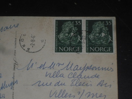 LETTRE NORVEGE NORGE NOREG NORWAY AVEC YT 453 - CAMPAGNE CONTRE LA FAIM  BATEAU BARQUE - TRONDHEIM - - Cartas & Documentos