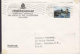 Iceland DIRECTION GÉNÉRALE, REYKJAVIK 1966 Cover Brief To MOUNT VERNON United States PRINTED MATTER - Storia Postale