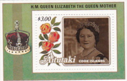 Aitutaki 1985 Queen Mother 85th Birthday Souvenir Sheet MNH - Aitutaki