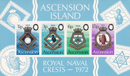 Ascension 1972 Naval Arms Souvenir Sheet MNH - Ascensión