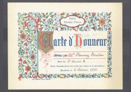 CARTE D´ HONNEUR - Ecole Des Sœurs De La Providence , Gosselies - 5-02-1936  ( SEUTIN Luttre )    (3731) - Diplômes & Bulletins Scolaires