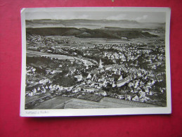 CPSM  PHOTO GLACEE ALLEMAGNE  ROTTWEIL A NECKAR     VUE AERIENNE    VOYAGEE 1952  TIMBRE - Rottweil