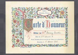 CARTE D´ HONNEUR - Ecole Des Sœurs De La Providence , Gosselies - 5-03-1936  ( SEUTIN Luttre )    (3732) - Diplômes & Bulletins Scolaires