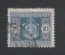ITALIA - LUOGOTENENZA - 1945: Segnatasse - Valore Usato Da Lire 10 Senza Fasci, Filigrana Ruota - In Buone Condizioni. - Taxe