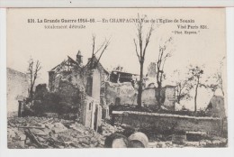 51 - SOUAIN - Grande Guerre - L'Eglise Détruite - Souain-Perthes-lès-Hurlus